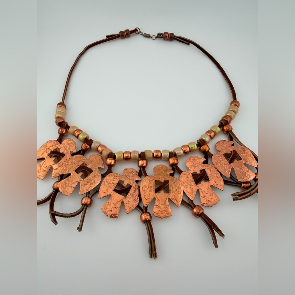 Vintage Thunderbird copper necklace- south western / native style